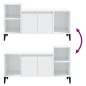 vidaXL Mueble de TV madera contrachapada blanco brillo 100x35x55 cm