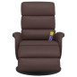 vidaXL Sillón reclinable masaje con reposapiés cuero sintético marrón vidaXL Sillón reclinable masaje con reposapiés cuero sintético marrón