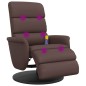 vidaXL Sillón reclinable masaje con reposapiés cuero sintético marrón vidaXL Sillón reclinable masaje con reposapiés cuero sintético marrón