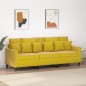 vidaXL Sofá de 3 plazas terciopelo amarillo 180 cm vidaXL Sofá de 3 plazas terciopelo amarillo 180 cm