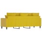 vidaXL Sofá de 3 plazas terciopelo amarillo 180 cm vidaXL Sofá de 3 plazas terciopelo amarillo 180 cm