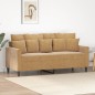 vidaXL Sofá de 2 plazas terciopelo marrón 140 cm vidaXL Sofá de 2 plazas terciopelo marrón 140 cm