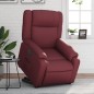 vidaXL Sillón elevable eléctrico cuero artificial rojo tinto vidaXL Sillón elevable eléctrico cuero artificial rojo tinto