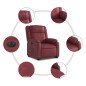 vidaXL Sillón elevable eléctrico cuero artificial rojo tinto vidaXL Sillón elevable eléctrico cuero artificial rojo tinto