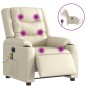 vidaXL Sillón de masaje reclinable eléctrico cuero sintético crema vidaXL Sillón de masaje reclinable eléctrico cuero sintético crema