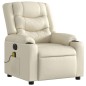 vidaXL Sillón de masaje reclinable eléctrico cuero sintético crema vidaXL Sillón de masaje reclinable eléctrico cuero sintético crema