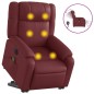 vidaXL Sillón de masaje elevable eléctrico cuero artificial rojo tinto vidaXL Sillón de masaje elevable eléctrico cuero artificial rojo tinto