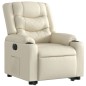 vidaXL Sillón reclinable elevable eléctrico de cuero sintético crema vidaXL Sillón reclinable elevable eléctrico de cuero sintético crema