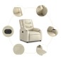 vidaXL Sillón reclinable elevable eléctrico de cuero sintético crema vidaXL Sillón reclinable elevable eléctrico de cuero sintético crema