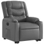 vidaXL Sillón reclinable elevable eléctrico de cuero sintético gris vidaXL Sillón reclinable elevable eléctrico de cuero sintético gris