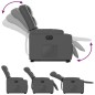 vidaXL Sillón reclinable elevable eléctrico de cuero sintético gris vidaXL Sillón reclinable elevable eléctrico de cuero sintético gris