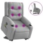 vidaXL Sillón de masaje reclinable de pie de tela gris claro vidaXL Sillón de masaje reclinable de pie de tela gris claro