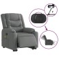 vidaXL Sillón de masaje eléctrico reclinable elevable tela gris oscuro vidaXL Sillón de masaje eléctrico reclinable elevable tela gris oscuro