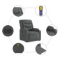 vidaXL Sillón de masaje eléctrico reclinable elevable tela gris oscuro vidaXL Sillón de masaje eléctrico reclinable elevable tela gris oscuro