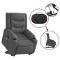 vidaXL Sillón de masaje eléctrico reclinable elevable tela gris oscuro vidaXL Sillón de masaje eléctrico reclinable elevable tela gris oscuro
