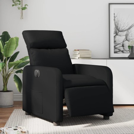 vidaXL Sillón reclinable eléctrico de cuero sintético negro