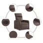 vidaXL Sillón reclinable eléctrico de cuero sintético marrón vidaXL Sillón reclinable eléctrico de cuero sintético marrón