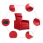 vidaXL Sillón reclinable eléctrico de cuero sintético rojo vidaXL Sillón reclinable eléctrico de cuero sintético rojo