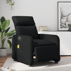 vidaXL Sillón de masaje reclinable eléctrico cuero sintético negro