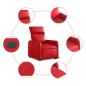 vidaXL Sillón reclinable elevable cuero artificial rojo vidaXL Sillón reclinable elevable cuero artificial rojo