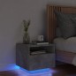 vidaXL Mesita de noche con luces LED gris hormigón 40x39x37 cm vidaXL Mesita de noche con luces LED gris hormigón 40x39x37 cm