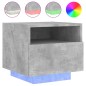 vidaXL Mesita de noche con luces LED gris hormigón 40x39x37 cm vidaXL Mesita de noche con luces LED gris hormigón 40x39x37 cm