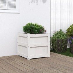 vidaXL Jardineras 2 uds madera maciza de pino blanco 50x50x50 cm