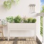 vidaXL Jardinera con patas madera maciza de pino blanco 110x31x70 cm vidaXL Jardinera con patas madera maciza de pino blanco 110x31x70 cm