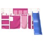 vidaXL Cama alta para niños con cortinas madera pino rosa 80x200 cm vidaXL Cama alta para niños con cortinas madera pino rosa 80x200 cm
