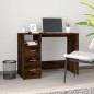 vidaXL Escritorio con cajones contrachapada roble ahumado 102x50x76 cm vidaXL Escritorio con cajones contrachapada roble ahumado 102x50x76 cm