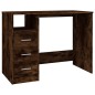 vidaXL Escritorio con cajones contrachapada roble ahumado 102x50x76 cm vidaXL Escritorio con cajones contrachapada roble ahumado 102x50x76 cm