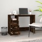 vidaXL Escritorio con cajones contrachapada roble ahumado 102x50x76 cm vidaXL Escritorio con cajones contrachapada roble ahumado 102x50x76 cm