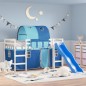 vidaXL Cama alta para niños con túnel madera pino azul 80x200 cm vidaXL Cama alta para niños con túnel madera pino azul 80x200 cm