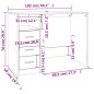 vidaXL Escritorio con cajones contrachapada roble ahumado 102x50x76 cm vidaXL Escritorio con cajones contrachapada roble ahumado 102x50x76 cm