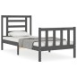 vidaXL Estructura de cama con cabecero madera maciza gris vidaXL Estructura de cama con cabecero madera maciza gris