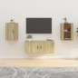 vidaXL Muebles para TV de pared 2 uds roble Sonoma 40x34,5x60 cm vidaXL Muebles para TV de pared 2 uds roble Sonoma 40x34,5x60 cm