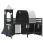 vidaXL Cama alta niños con torre madera pino blanco negro 80x200 cm vidaXL Cama alta niños con torre madera pino blanco negro 80x200 cm