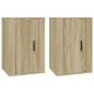 vidaXL Muebles para TV de pared 2 uds roble Sonoma 40x34,5x60 cm vidaXL Muebles para TV de pared 2 uds roble Sonoma 40x34,5x60 cm
