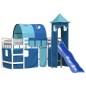 vidaXL Cama alta para niños con torre madera pino azul 80x200 cm vidaXL Cama alta para niños con torre madera pino azul 80x200 cm