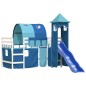 vidaXL Cama alta para niños con torre madera pino azul 80x200 cm vidaXL Cama alta para niños con torre madera pino azul 80x200 cm