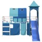 vidaXL Cama alta para niños con torre madera pino azul 80x200 cm vidaXL Cama alta para niños con torre madera pino azul 80x200 cm