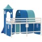 vidaXL Cama alta para niños con torre madera pino azul 80x200 cm vidaXL Cama alta para niños con torre madera pino azul 80x200 cm