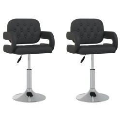 vidaXL Sillas de comedor giratorias 2 unidades cuero sintético negro