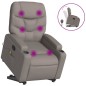 vidaXL Sillón reclinable de masaje elevable tela gris taupé vidaXL Sillón reclinable de masaje elevable tela gris taupé