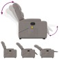 vidaXL Sillón reclinable de masaje elevable tela gris taupé vidaXL Sillón reclinable de masaje elevable tela gris taupé