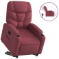vidaXL Sillón eléctrico reclinable elevable de tela rojo tinto vidaXL Sillón eléctrico reclinable elevable de tela rojo tinto