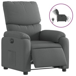 vidaXL Sillón reclinable eléctrico de tela gris oscuro