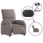 vidaXL Sillón reclinable eléctrico tela gris taupé vidaXL Sillón reclinable eléctrico tela gris taupé