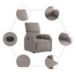 vidaXL Sillón reclinable eléctrico tela gris taupé vidaXL Sillón reclinable eléctrico tela gris taupé