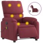 vidaXL Sillón de masaje reclinable eléctrico tela rojo tinto vidaXL Sillón de masaje reclinable eléctrico tela rojo tinto